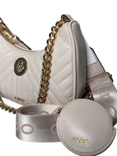 Cargar imagen en el visor de la galería, Bolso Aldo Acolchado Crossbody Crema Cadena Dorada  Monedero - BGP