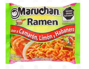 Caja sopa Maruchan Ramen sabor camarón con limón y habanero 24P/85G