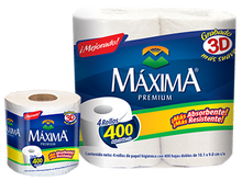 Cargar imagen en el visor de la galería, Bulto papel higiénico Maxima Premium 1 rollo individual de 400 hojas en 48 rollos-Higienico-Maxima-MayoreoTotal