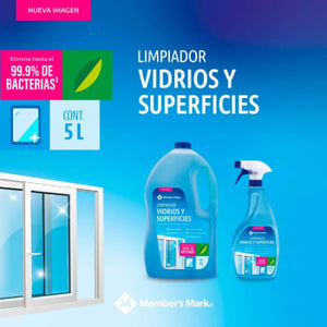 Limpiador Líquido Member's Mark Vidrios y Superficies 5L+1L- ZK