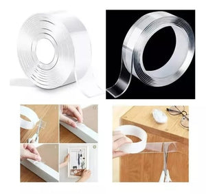 Reutilizable Nano Tape de 3M - Nano Cinta Doble Cara Adhesiva Almohadillas de Gel Antideslizantes Adhesiva de Doble Cara Lavable Sin Rastros para Pared Cocina Alfombras Oficina en Casa - BGP