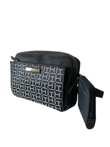 Bolso Tommy Hilfiger Black Monogram + Monedero Original Importada - BGP