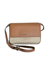 Cargar imagen en el visor de la galería, Bolsa Crossbody Tommy Hilfiger Café con Monograma Beige - BGP