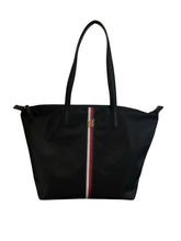 Cargar imagen en el visor de la galería, Bolsa Tote Negra Elegante con Franja Icónica - BGP