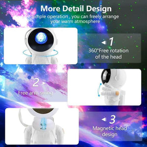 Bocina Proyector Astronauta Compacta Para Cuarto De Niño - BGP