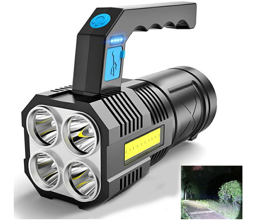 Lampara Linterna De Mano 4 Modos 4 Leds - DRO