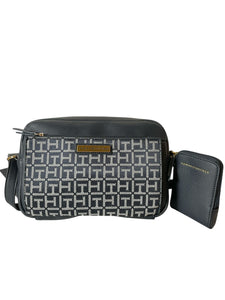 Bolso Tommy Hilfiger Black Monogram + Monedero Original Importada - BGP