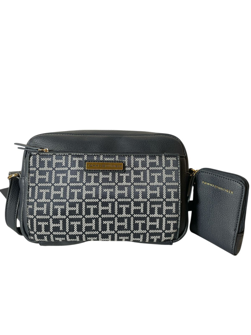 Bolso Tommy Hilfiger Black Monogram + Monedero Original Importada - BGP