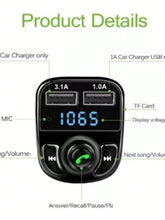 Cargar imagen en el visor de la galería, Bluetooth Transmisor Fm Auto Manos Libres Cargador 2 Usb - BGP