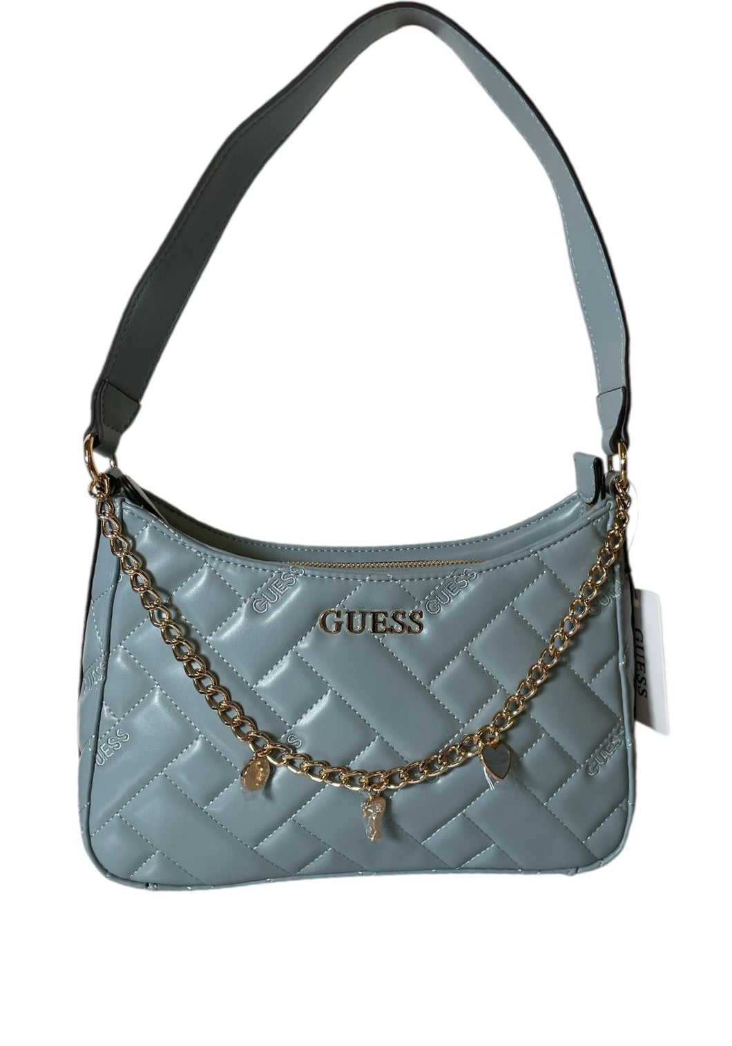 Bolsa Guess Azul Cadena Dijes Glam Chic Original Importada - BGP