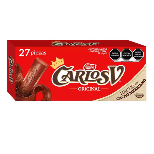 Chocolate suizo macizo Carlos V. 27P/18G - KOZ