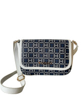 Cargar imagen en el visor de la galería, Bolsa Crossbody Tommy Hilfiger Blanca Monograma Azul Original - BGP