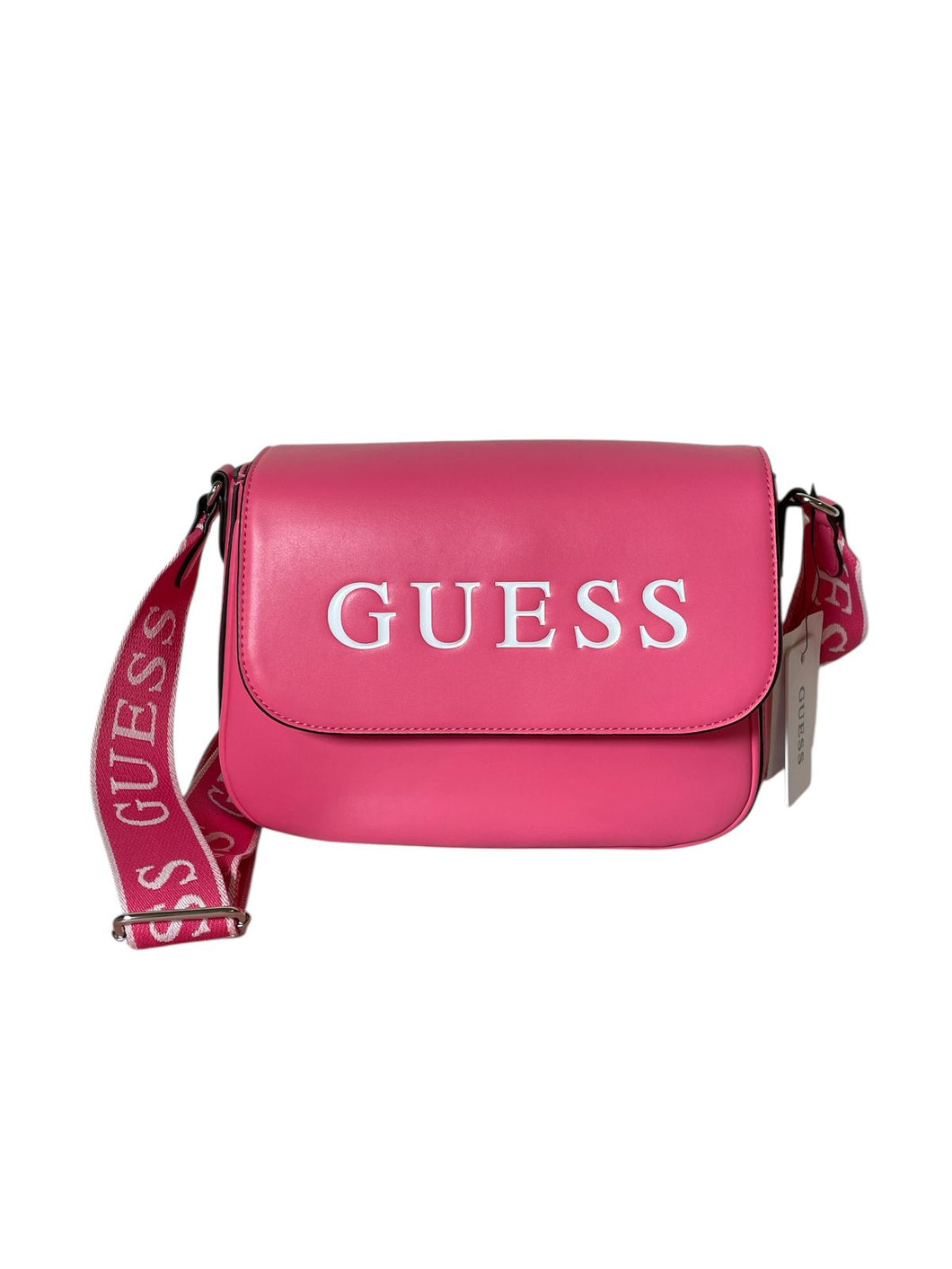 Bolsa Guess Crossbody Fucsia Con Logo Grande Original Usa  - BGP