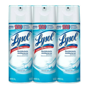 Desinfectante Antibacterial en Aerosol Lysol para Superficies 3 pzas de 354 gr c/u - ZK