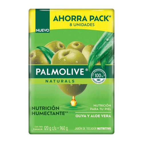 Jabón de Tocador Palmolive Naturals Oliva y Aloe 8P/120G - ZK