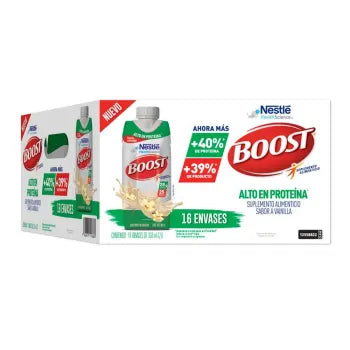Suplemento Alimenticio Boost Alto en Proteína Sabor Vainilla 16 Pzas de 237 Ml - ZK