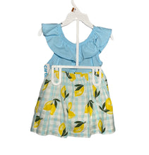 Cargar imagen en el visor de la galería, CONJUNTO DE NIÑA AZUL CON SHORTS CON LIMONES - BGP