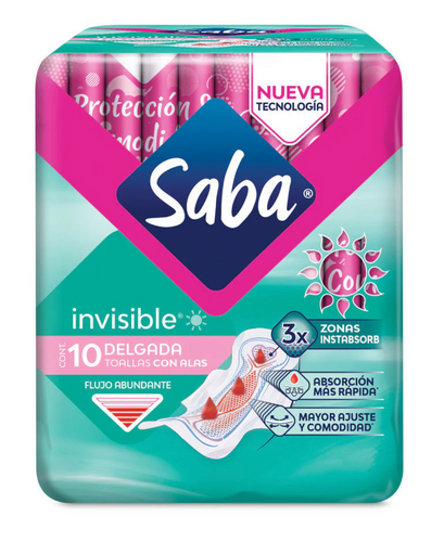 Caja toalla femenina Saba invisible ultra C/A 16C/10P - SCG