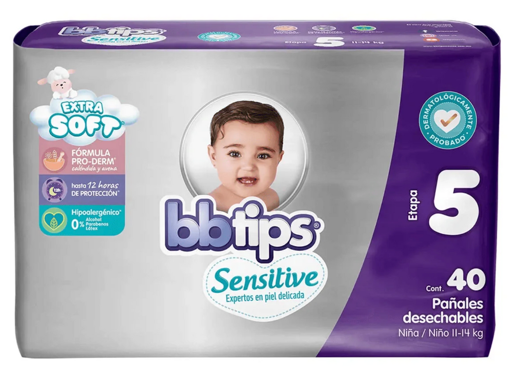 Caja de pañales Chicolastic Bebe Tips talla extra grande E5 4C/40P - SCG