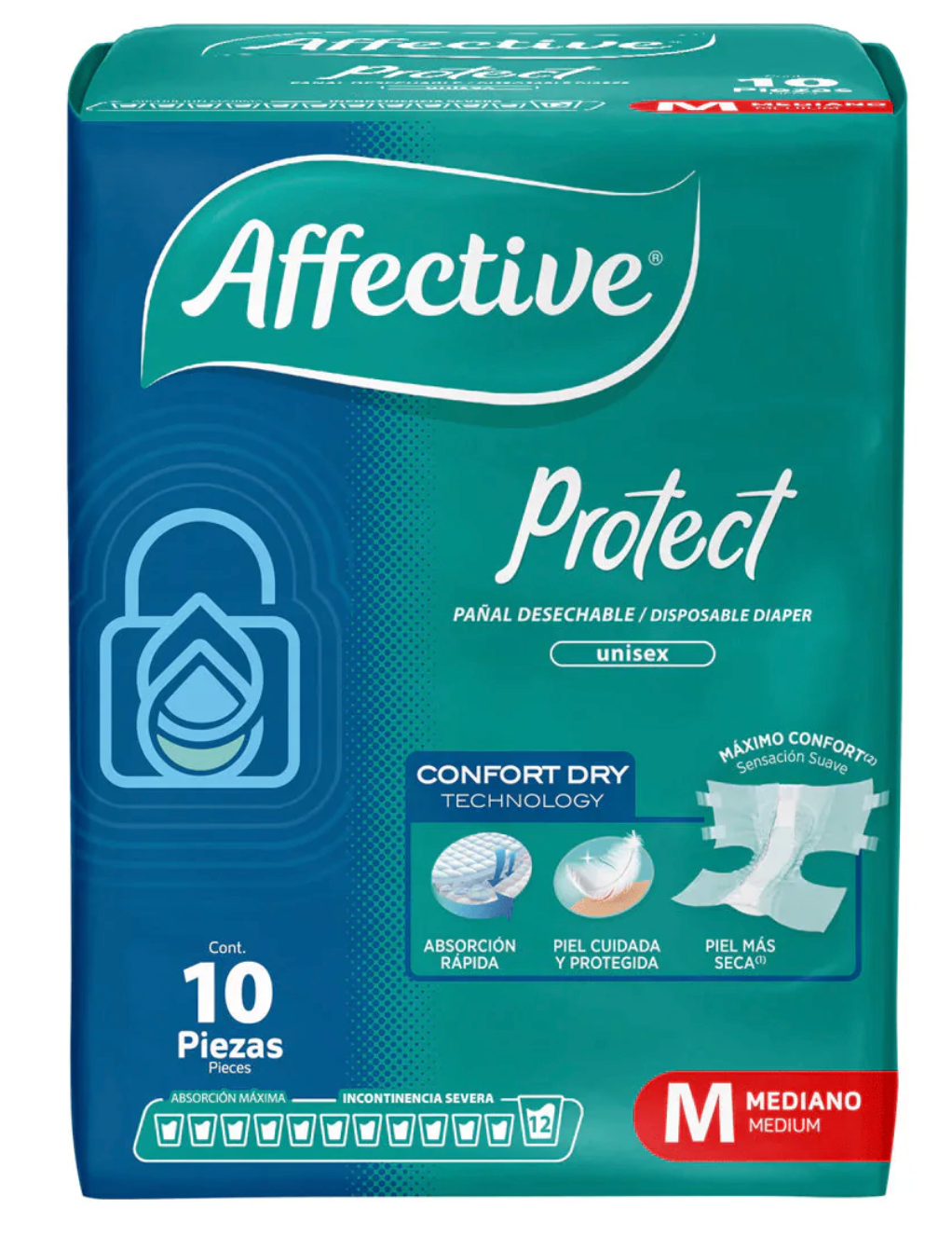 Caja pañal Affective Active talla mediana 4C/10P - SCG