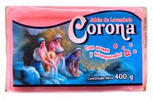 Cargar imagen en el visor de la galería, Caja de lavanderia jabon corona con envoltura rosa 400G/25P - SCG
