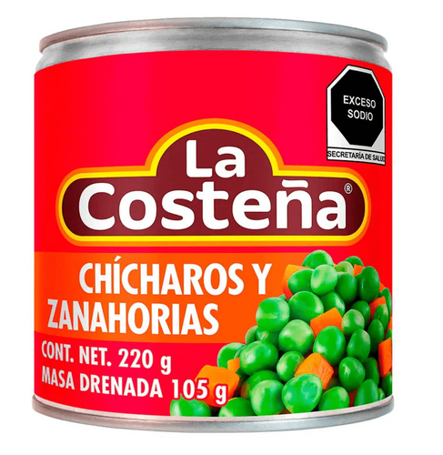 Caja chícharo con zanahoria 220G/24P - SCG