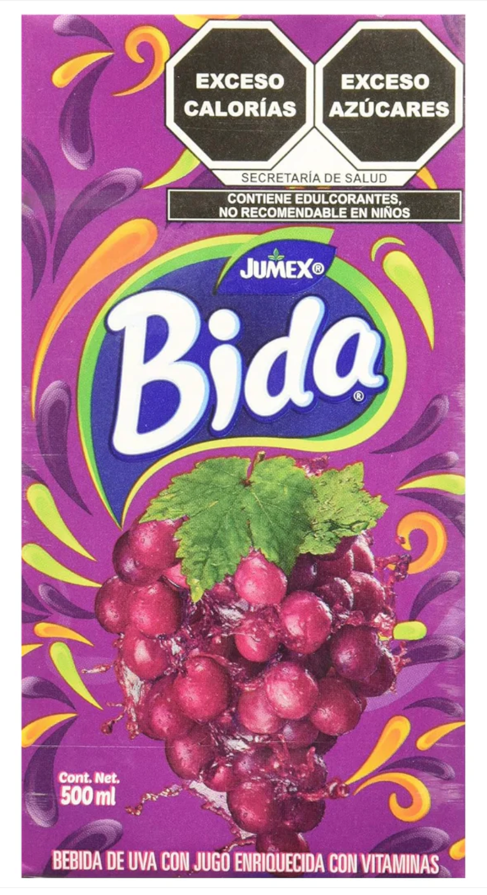 Caja jugo Bida sabor uva 500M/12P - SCG