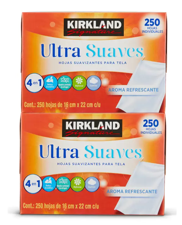 Kirkland Signature Hojas Suavizantes de Telas 500 piezas - KOZ