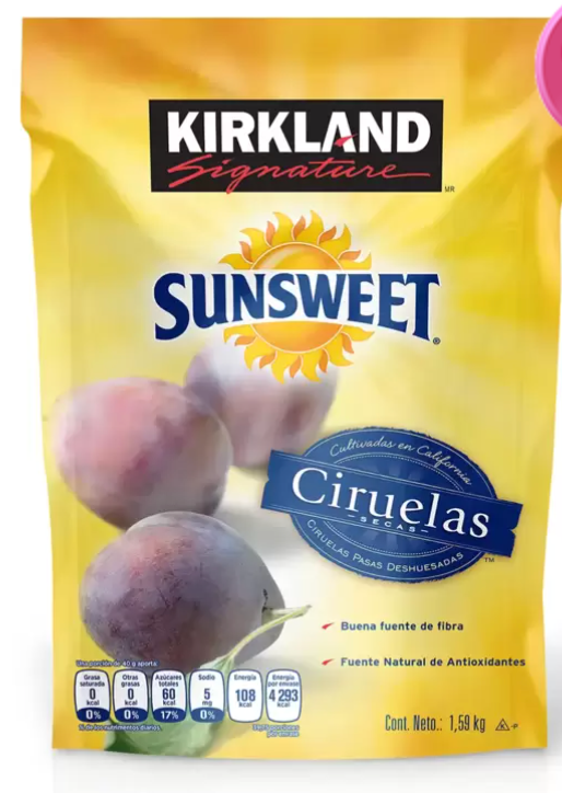 Kirkland Signature Sunsweet Ciruelas Pasas Deshuesadas 1.59 kg - KOZ