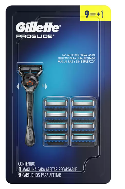 Gillette Proglide Máquina Para Afeitar Recargable + 9 Repuestos Para Afeitar - KOZ