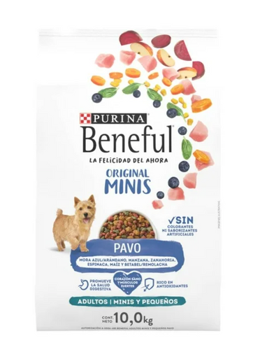 Alimento Seco para Perro Purina Beneful Adulto Razas Minis Pavo y Mora Azul 10 kg - ZK