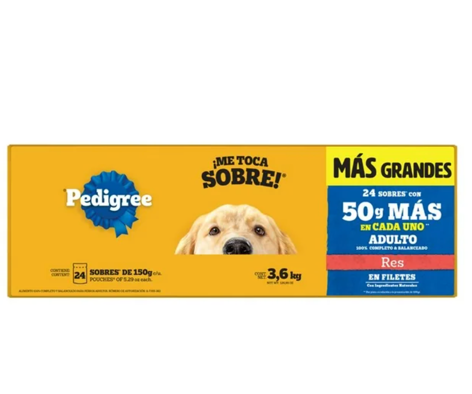 Alimento Húmedo para Perro Pedigree Sabor Res 24 pzas de 150 g c/u - ZK