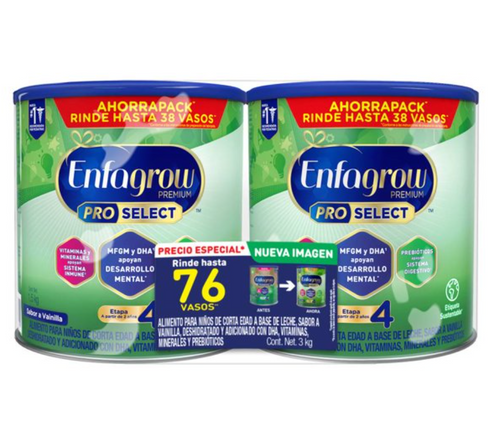 Alimento Para Niños Enfagrow Promental Etapa 4 con 2 Latas de 1.5 kg c/u - ZK