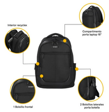 Cargar imagen en el visor de la galería, Backpack Samsonite Portalaptop 16&quot; Negro - ZK