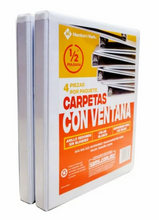 Cargar imagen en el visor de la galería, Set de Carpetas Member's Mark de 1/2 Pulgada con Ventana Blanco 4 pzas - ZK