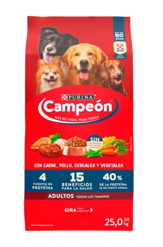 Alimento Seco para Perro Campeón Todos los Tamaños 25 kg - ZK