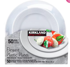 Kirkland Signature Elegantes Platos de Plástico Premium 50 pzas - KOZ
