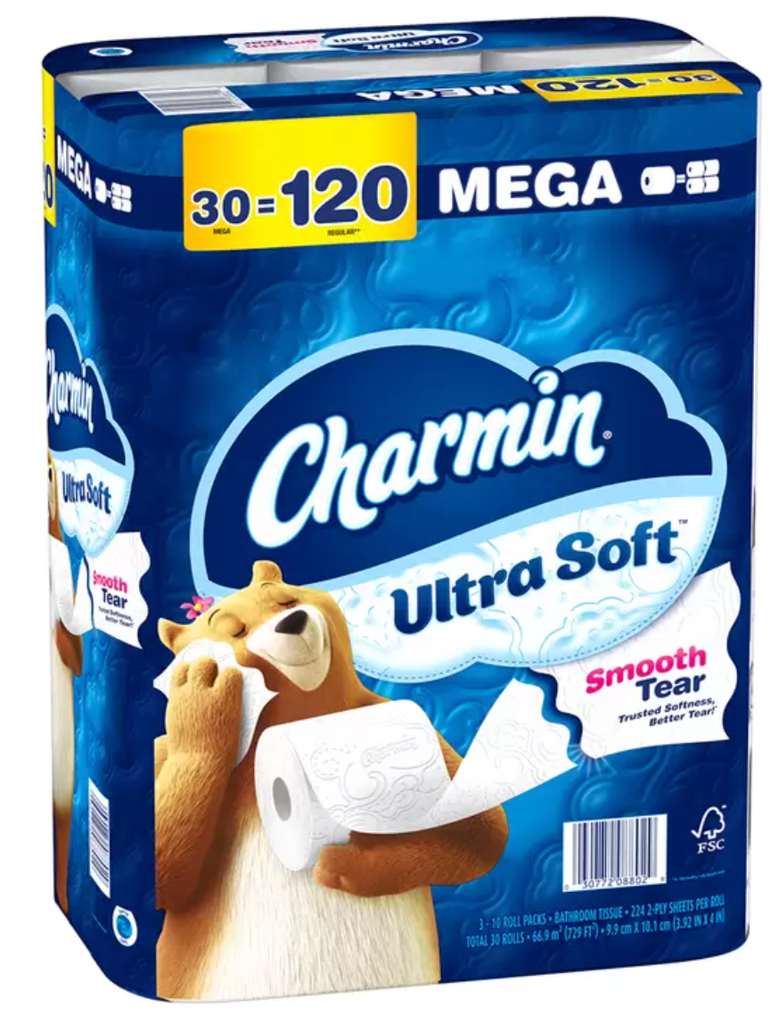 Charmin Papel Higiénico Ultra Soft 30 Mega Rollos - KOZ