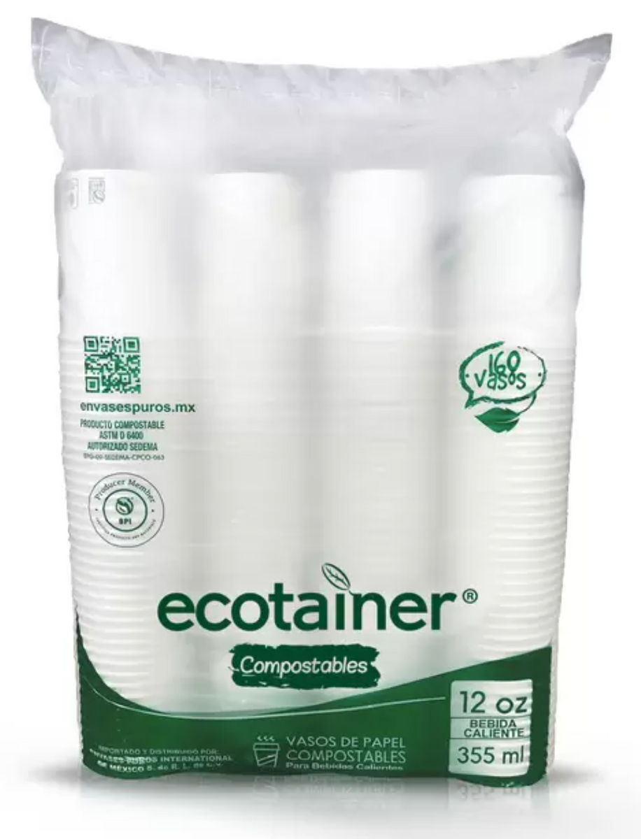 Ecotainer Ecotainer Vasos 160 pzas de 355 ml - KOZ – MayoreoTotal