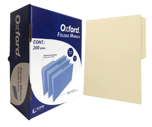 Oxford Fólder Manila Tamaño Carta 200 piezas - KOZ