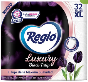 Regio Luxury Black Tulip Papel Higiénico 32 Rollos - KOZ