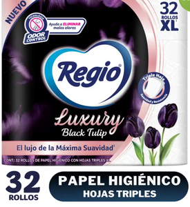 Regio Luxury Black Tulip Papel Higiénico 32 Rollos - KOZ