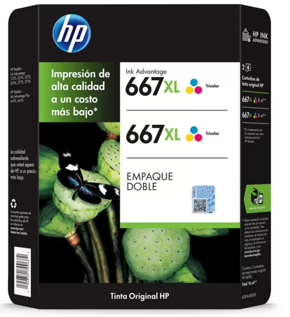 HP667 XL Cartucho de Tinta Tricolor - KOZ
