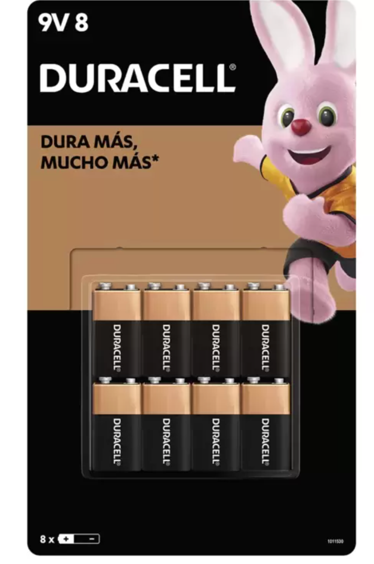 Duracell, Baterías 9V de 8 piezas - KOZ