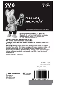 Duracell, Baterías 9V de 8 piezas - KOZ