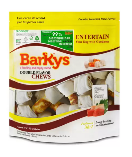 Barkys Hueso de Carnaza de Res y Pollo 10 piezas - KOZ