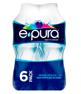 Epura Agua Purificada sin Sodio 6 pzas de 1 L - KOZ