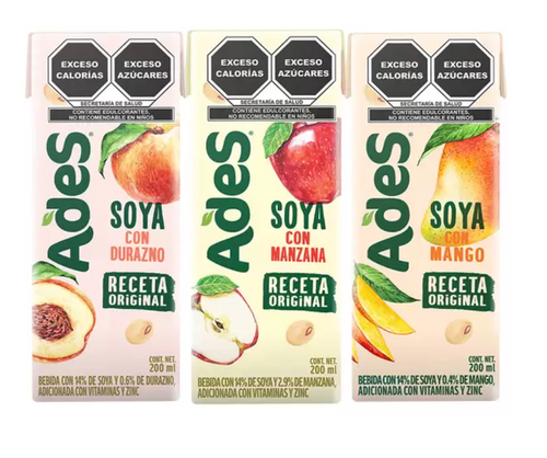 Ades Bebida de Soya Con Jugo de Frutas 36 piezas de 200ml (Varios Sabores) - KOZ