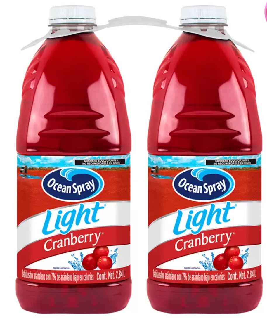 Ocean Spray Bebida de Arándano Baja en Calorías 2 pzas de 2.83 L - KOZ