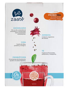 Zaaté Kombucha Té Rojo sin Azúcar Jamaica Arándano 700 grs - KOZ